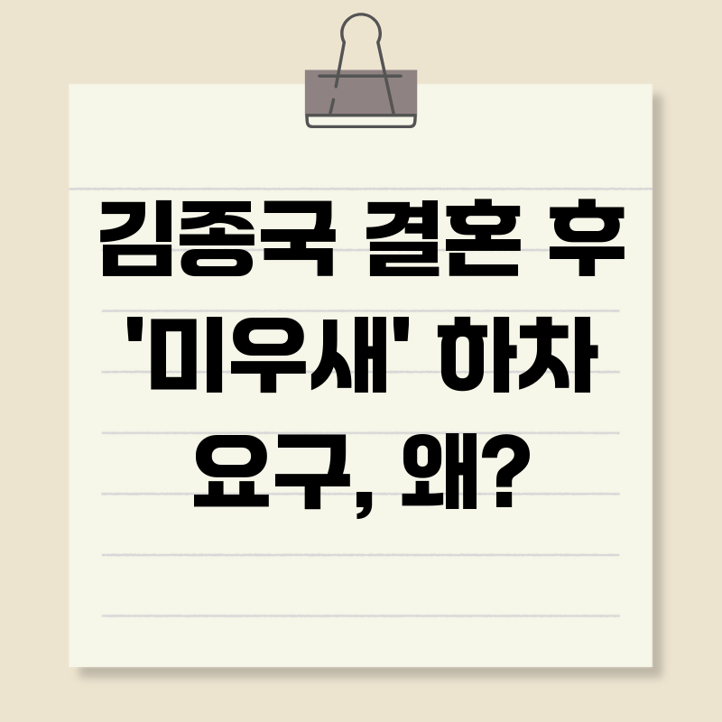 김종국 결혼 후 ‘미우새’ 하차 요구, 왜?