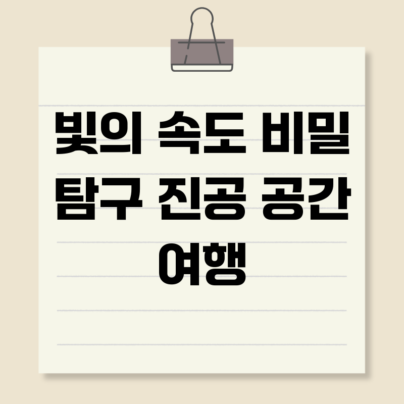 빛의 속도 비밀 탐구 진공 공간 여행