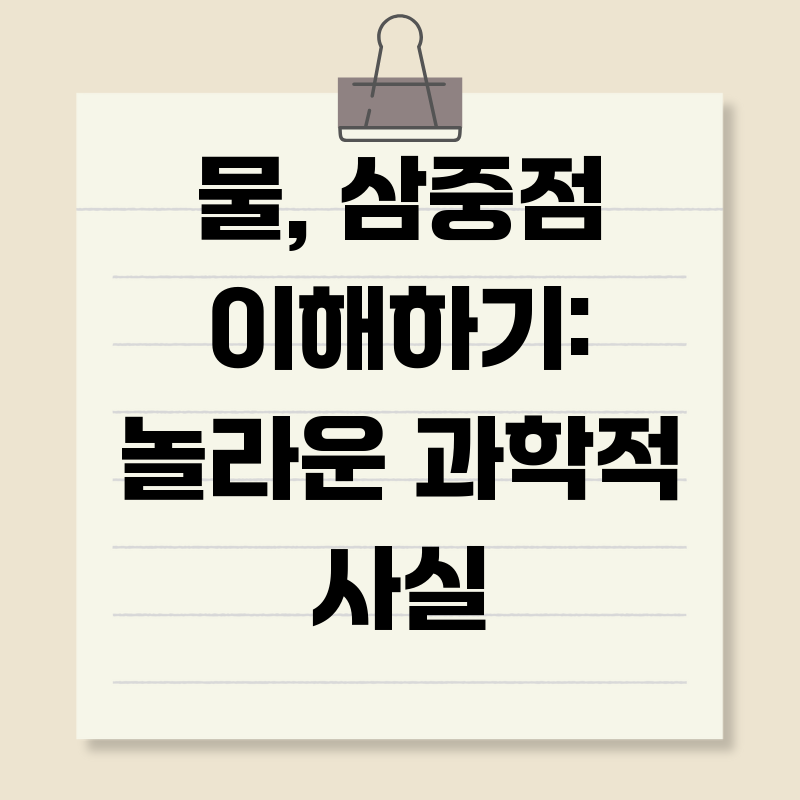 물, 삼중점 이해하기: 놀라운 과학적 사실