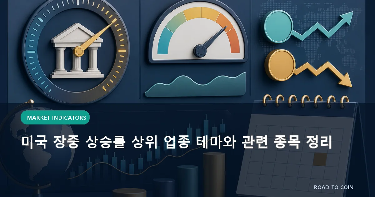 미국 장중 상승률 상위 업종 테마와 관련 종목 정리