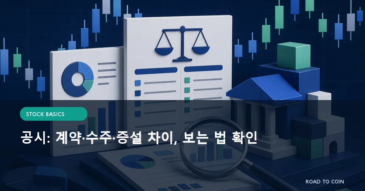 공시: 계약·수주·증설 차이, 보는 법 확인