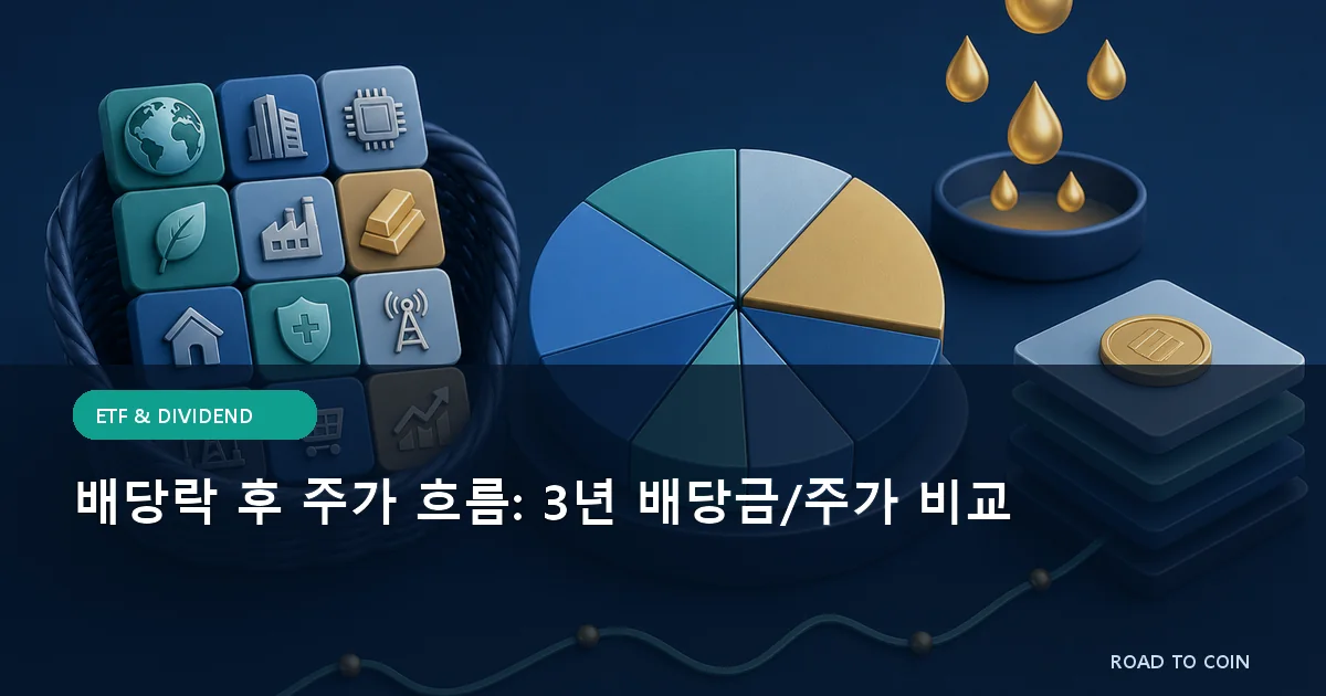배당락 후 주가 흐름: 3년 배당금/주가 비교