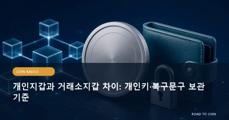개인지갑과 거래소지갑 차이: 개인키·복구문구 보관 기준